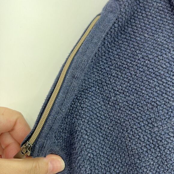 Athleta Varsity Side Zippers Sweater Blue Size XSmall - Picture 2 of 5